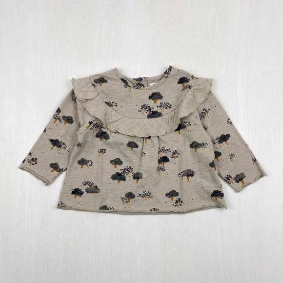 NWOT Play Up Portugal Organic Cotton Ruffle Top in Stone (9m) - Picture 2 of 9